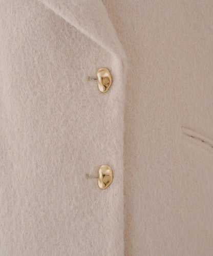 金色紐扣毛邊寬鬆大衣