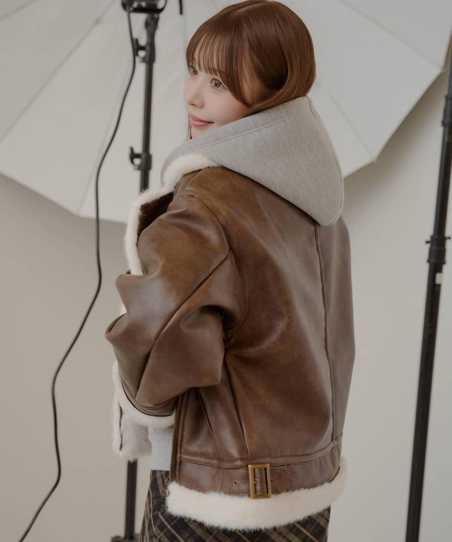 10月23日（週四）0點開售【ゆっぴ聯名企劃】仿毛皮短款機車夾克