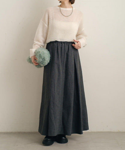 粘合斜紋呢半身裙