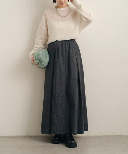 粘合斜紋呢半身裙