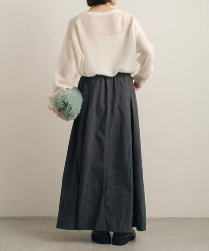 粘合斜紋呢半身裙