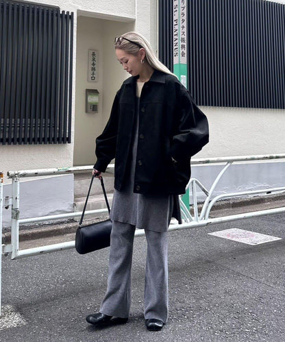 【PON企畫】顯瘦前後兩穿毛絨針織吊帶長款上衣