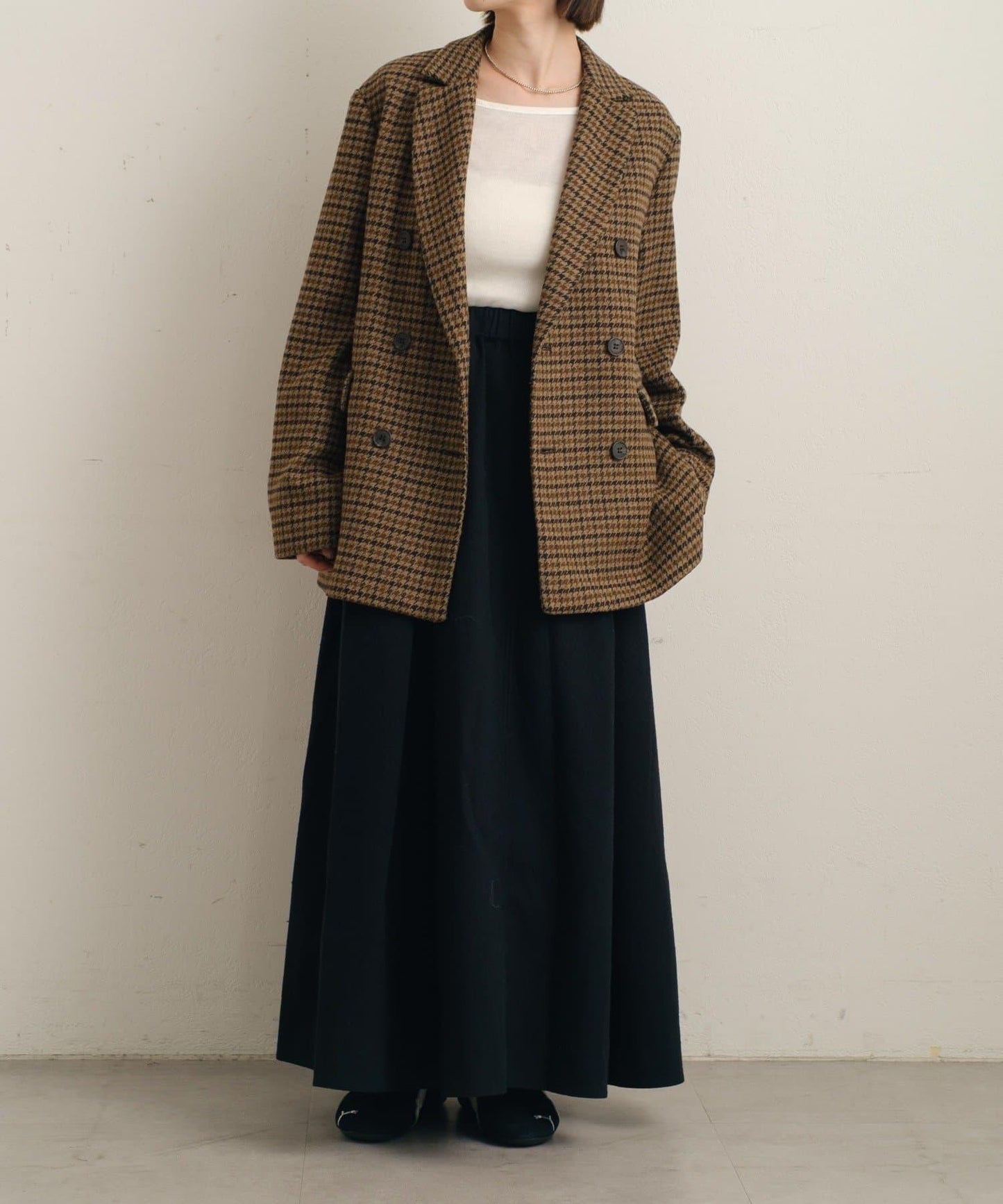 粘合斜紋呢半身裙