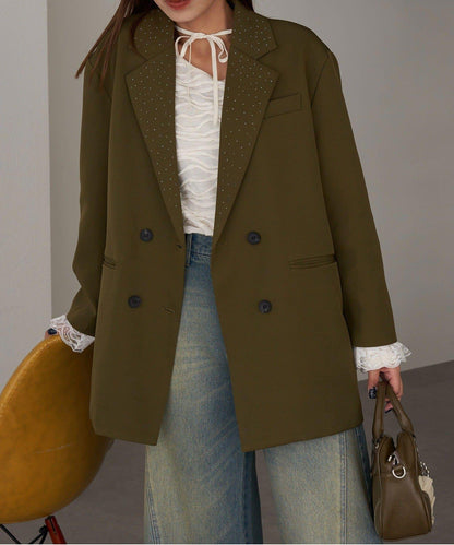 亮片波點蕾絲西裝外套