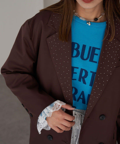 亮片波點蕾絲西裝外套