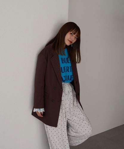 亮片波點蕾絲西裝外套