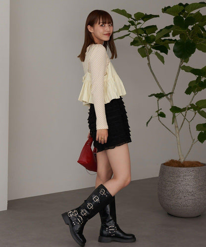 【Ciaopanic】泡泡袖荷葉邊吊帶上衣