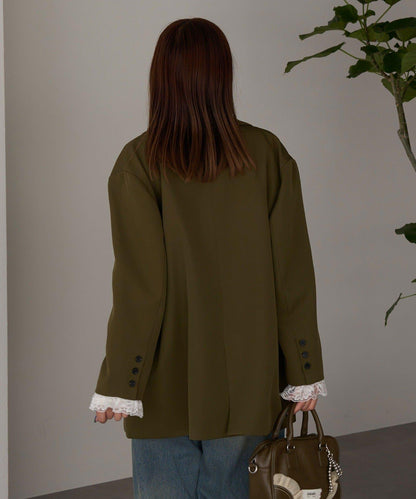 亮片波點蕾絲西裝外套