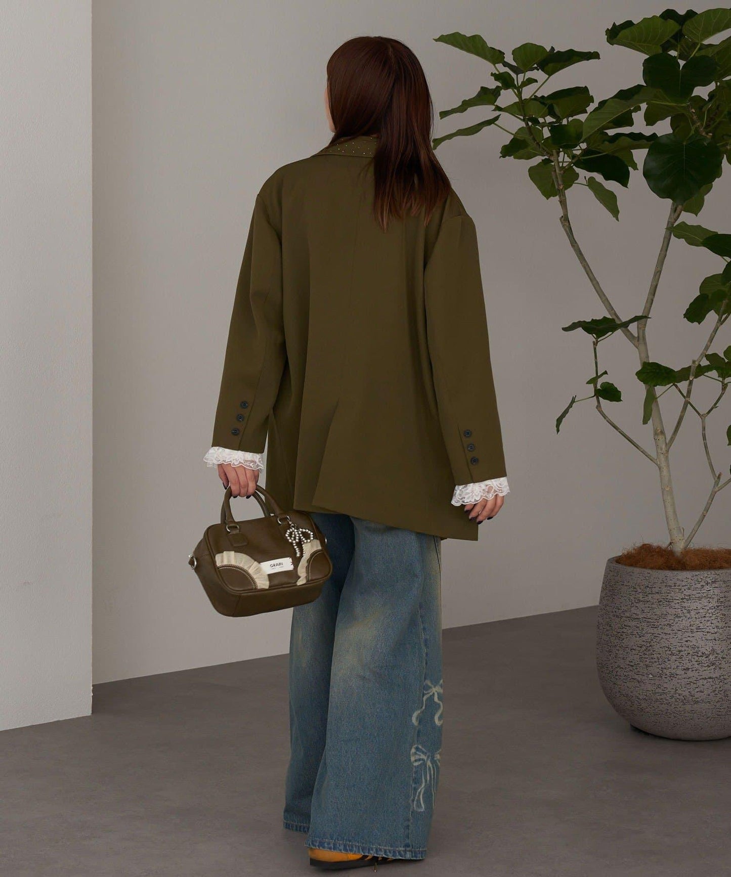 亮片波點蕾絲西裝外套