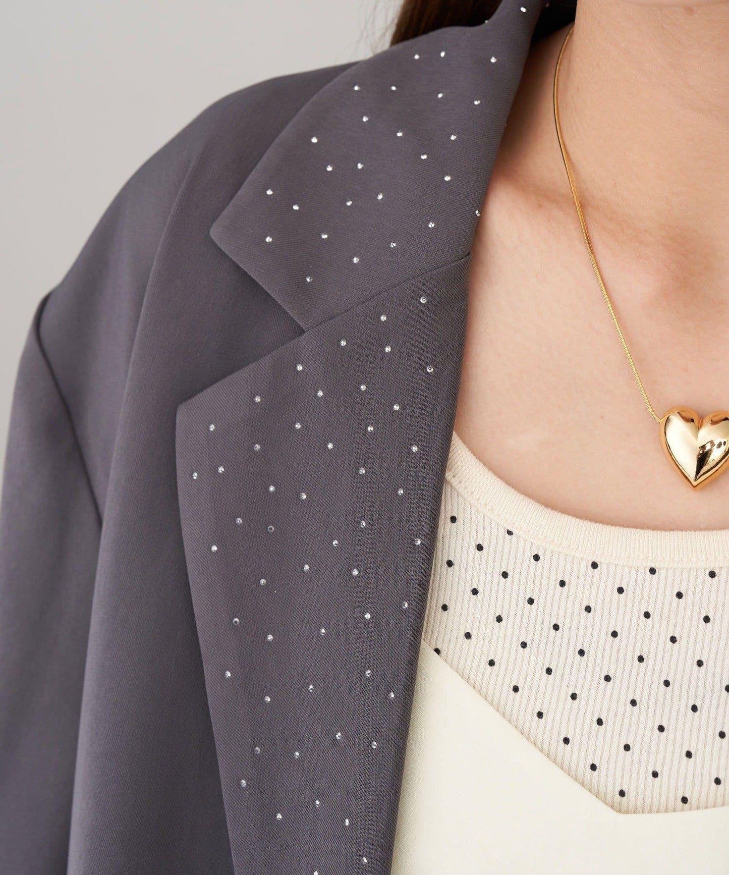 亮片波點蕾絲西裝外套