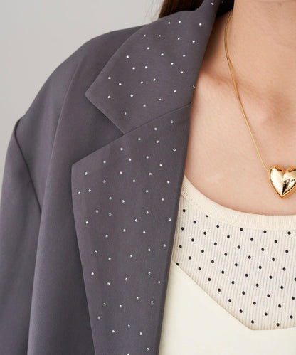 亮片波點蕾絲西裝外套