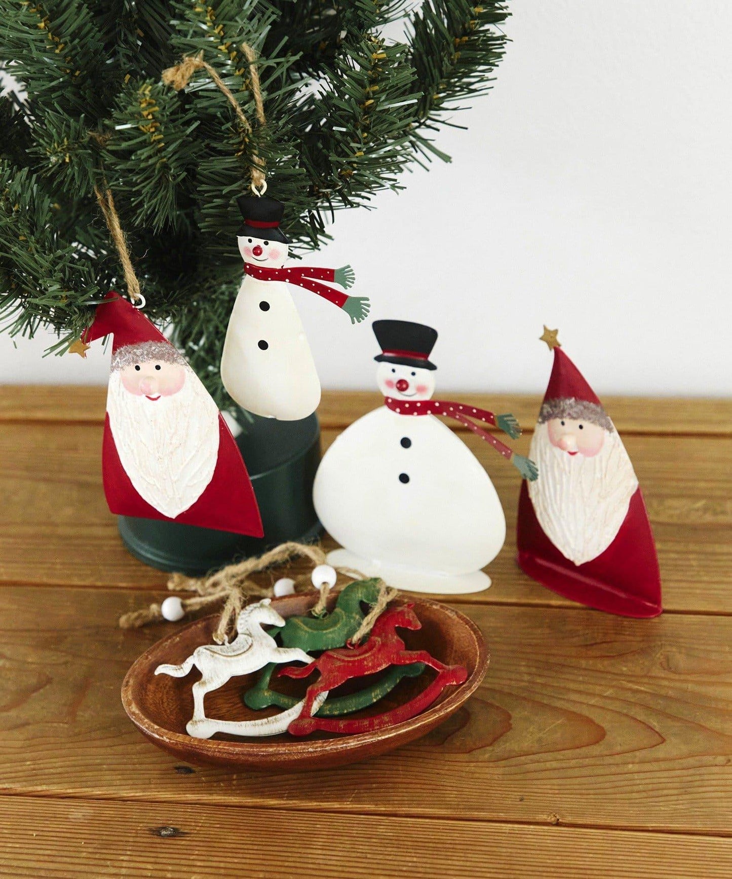 ブリキぽってりサンタオーナメント/クリスマス