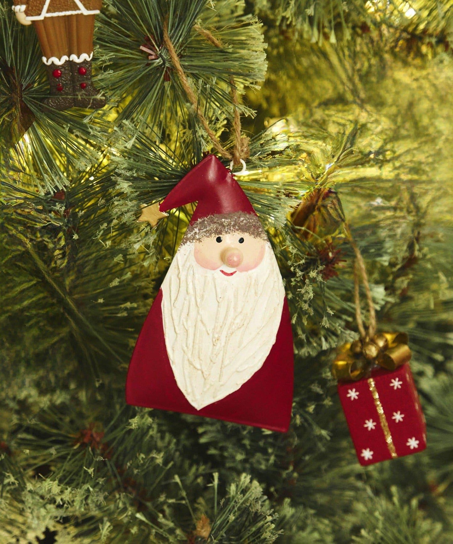 ブリキぽってりサンタオーナメント/クリスマス