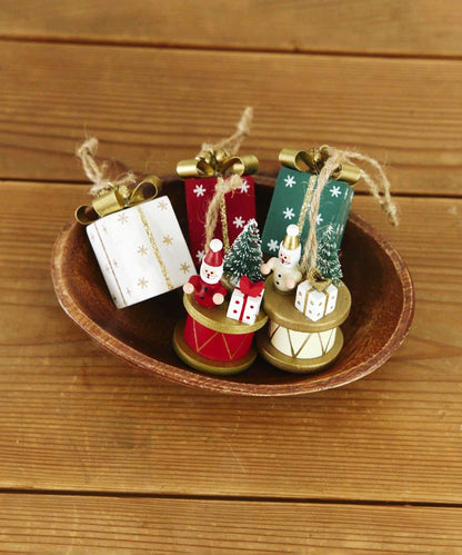 ミニドラムサンタオーナメント/クリスマス