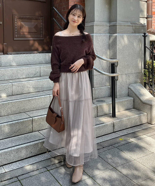 【megumi企畫】後系蝴蝶結2way針織套裝連衣裙