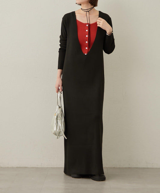 【sato企畫】針織連衣裙吊帶背心套裝