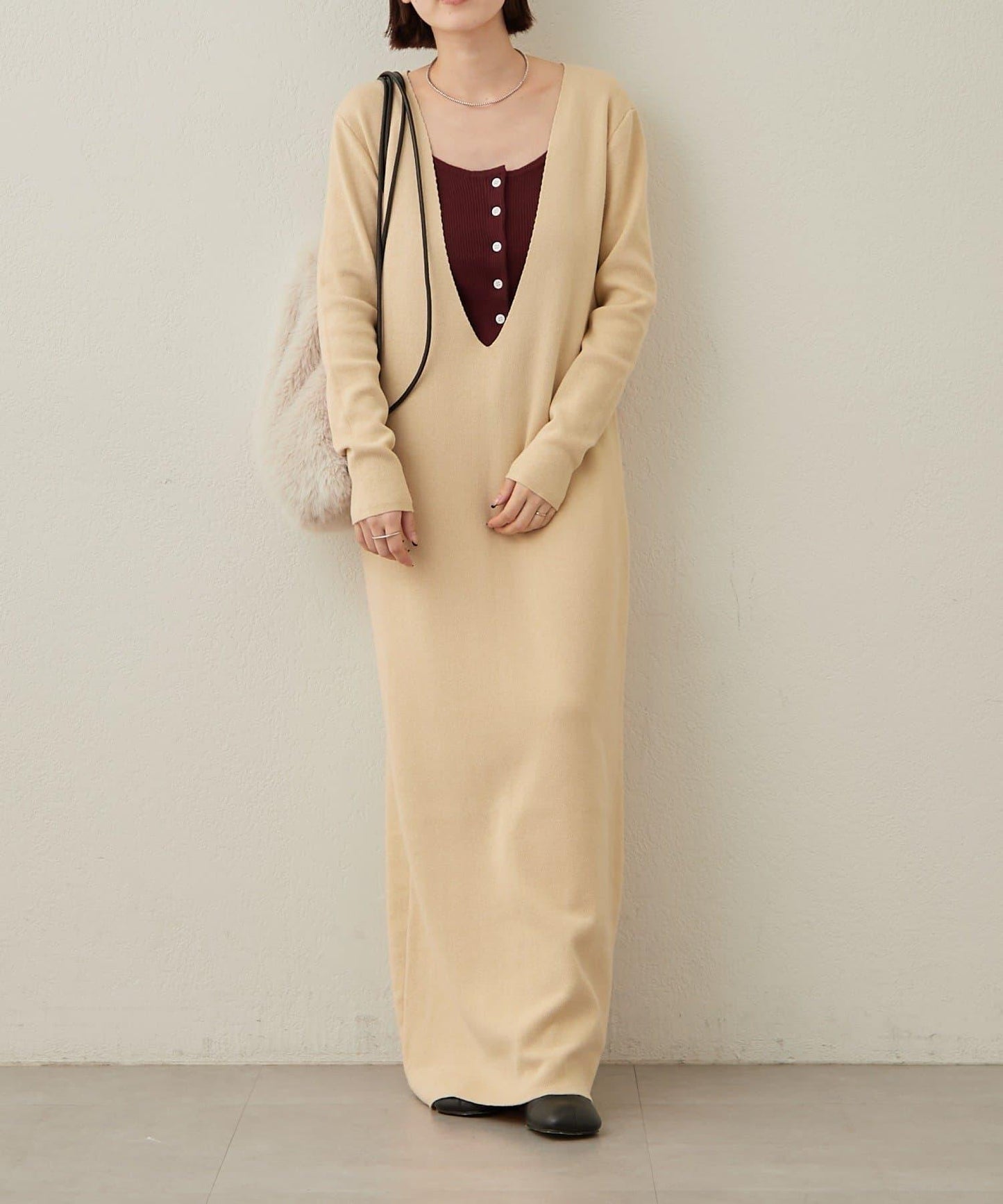 【sato企畫】針織連衣裙吊帶背心套裝