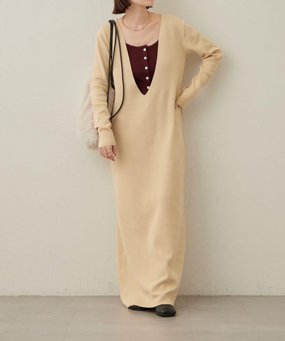 【sato企畫】針織連衣裙吊帶背心套裝