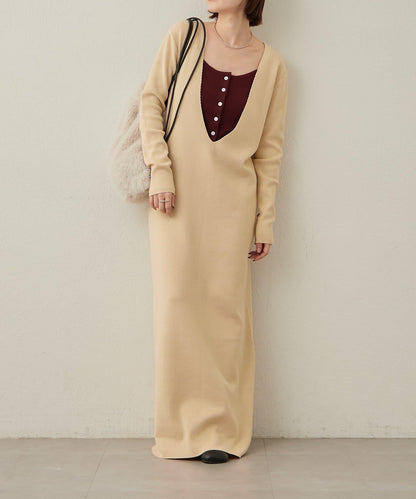 【sato企畫】針織連衣裙吊帶背心套裝