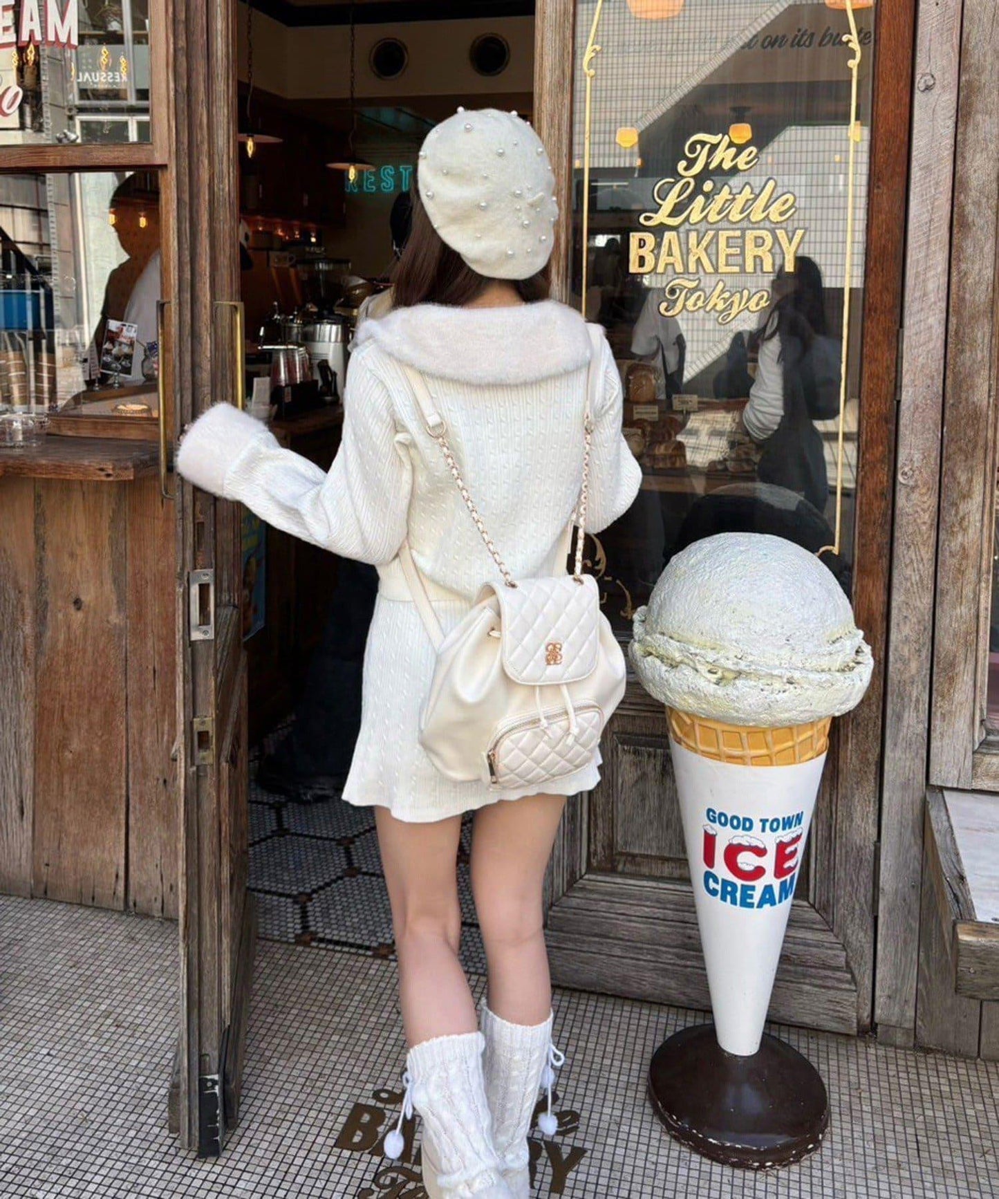 【Nono企畫】毛絨翻領麻花針織套裝