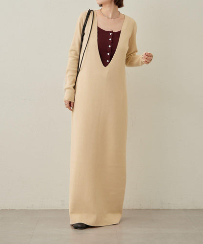 【sato企畫】針織連衣裙吊帶背心套裝