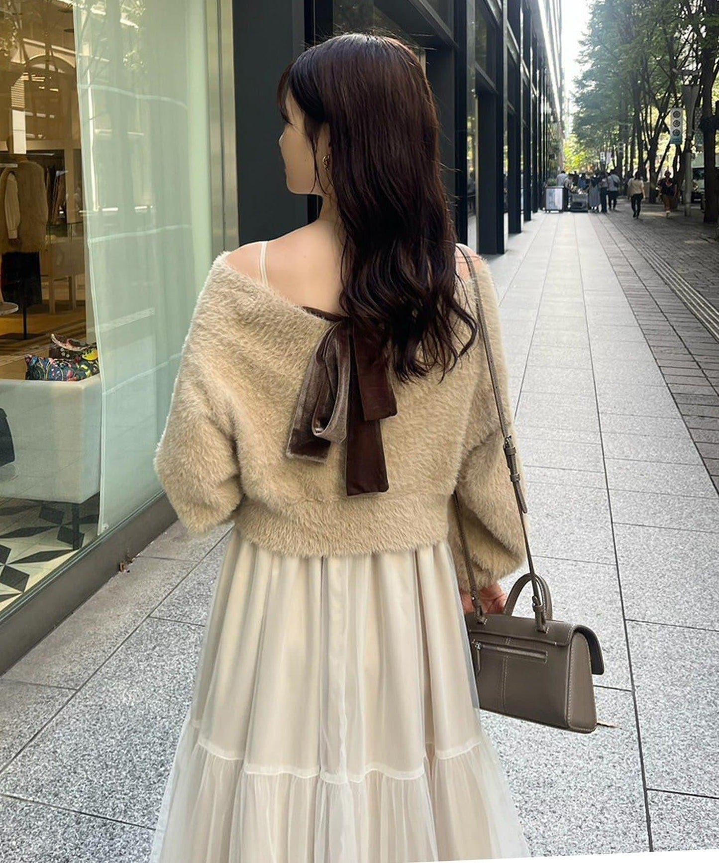 【megumi企畫】後系蝴蝶結2way針織套裝連衣裙