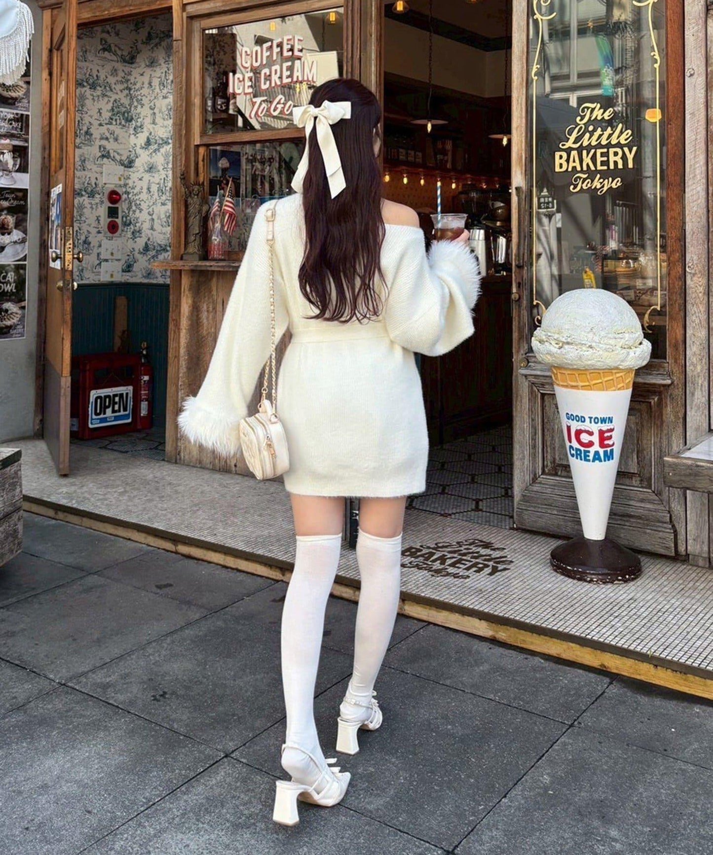 【ohana企畫】袖部毛絨針織長款上衣