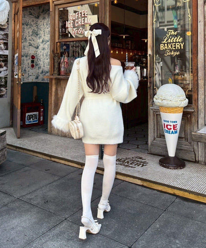 【ohana企畫】袖部毛絨針織長款上衣