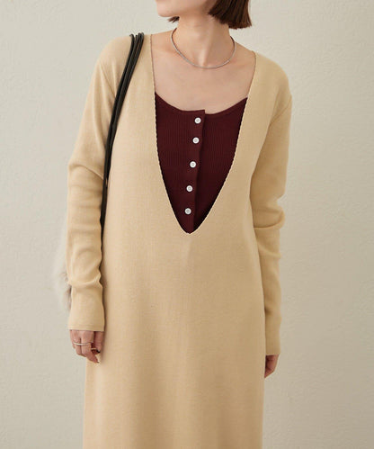 【sato企畫】針織連衣裙吊帶背心套裝