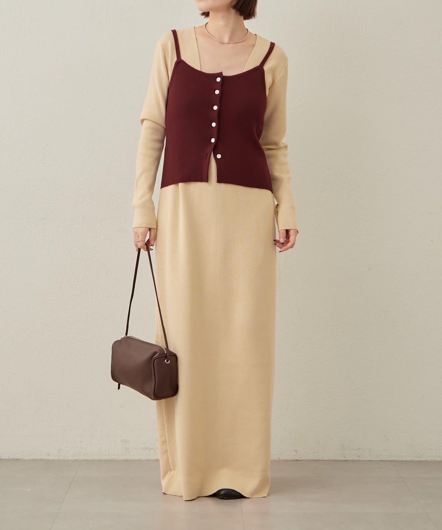 【sato企畫】針織連衣裙吊帶背心套裝