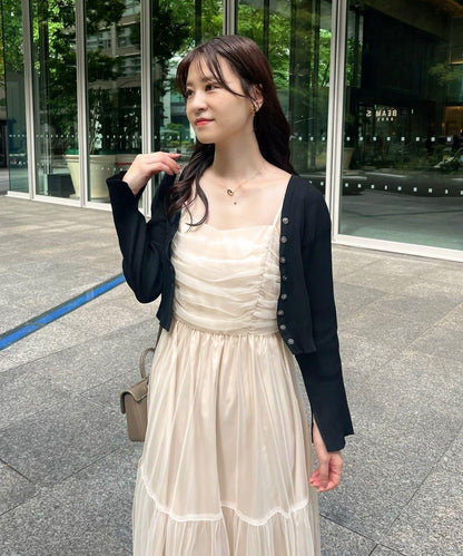 【megumi企畫】後系蝴蝶結2way針織套裝連衣裙