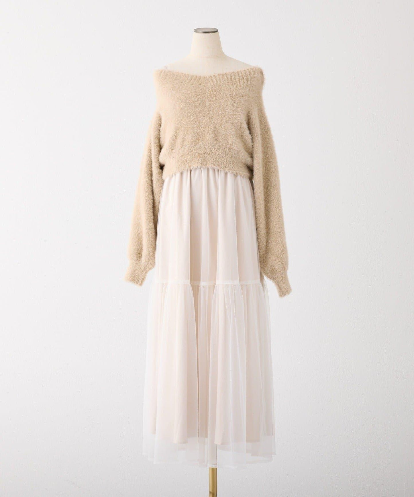 【megumi企畫】後系蝴蝶結2way針織套裝連衣裙