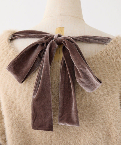 【megumi企畫】後系蝴蝶結2way針織套裝連衣裙