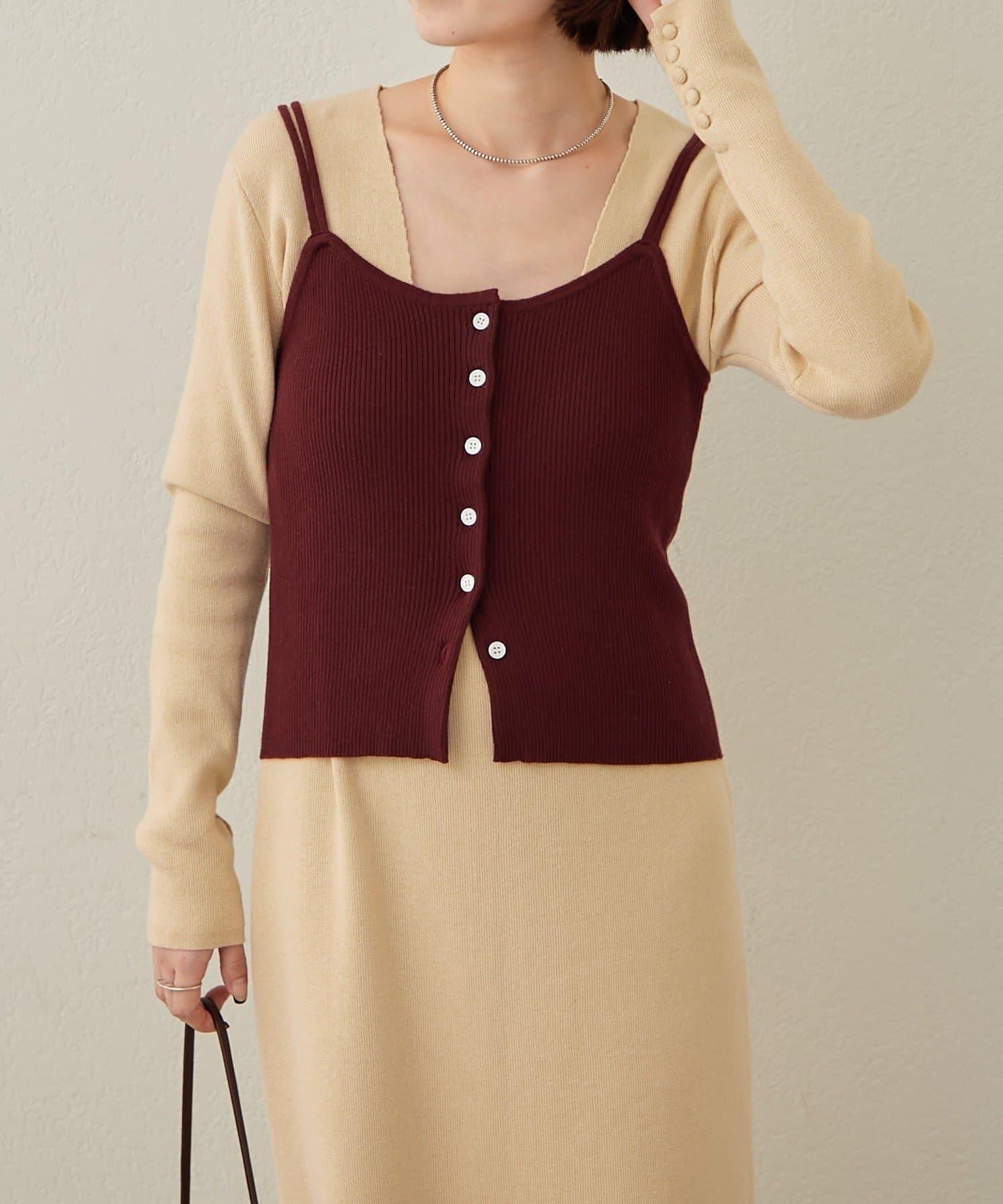 【sato企畫】針織連衣裙吊帶背心套裝