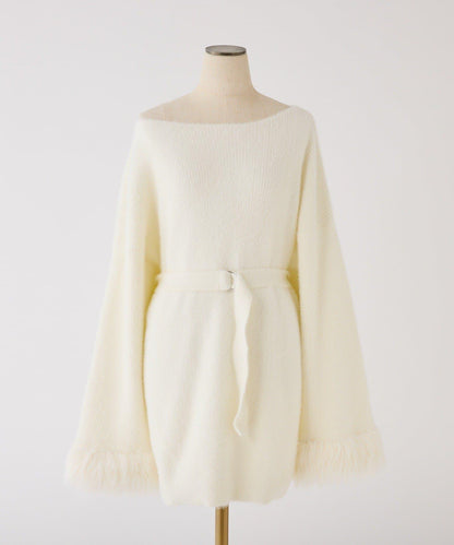 【ohana企畫】袖部毛絨針織長款上衣