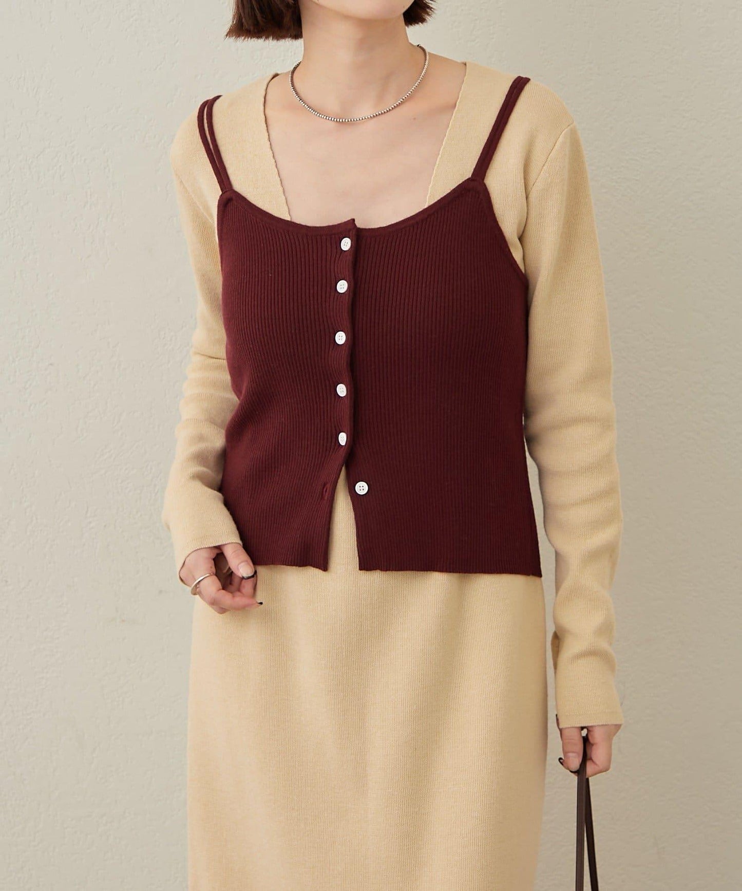 【sato企畫】針織連衣裙吊帶背心套裝