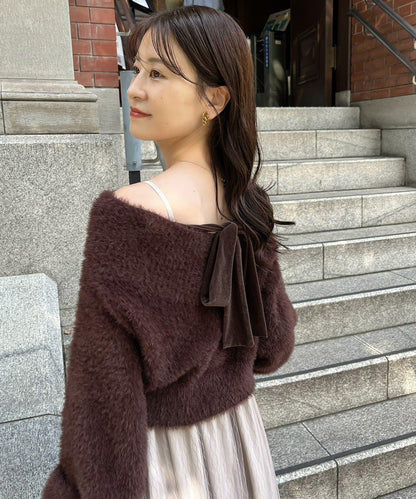 【megumi企畫】後系蝴蝶結2way針織套裝連衣裙