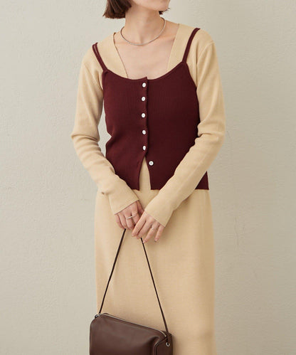 【sato企畫】針織連衣裙吊帶背心套裝