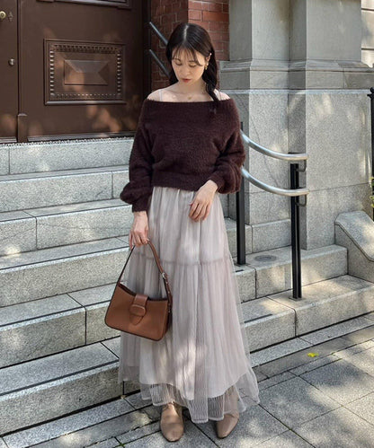 【megumi企畫】後系蝴蝶結2way針織套裝連衣裙