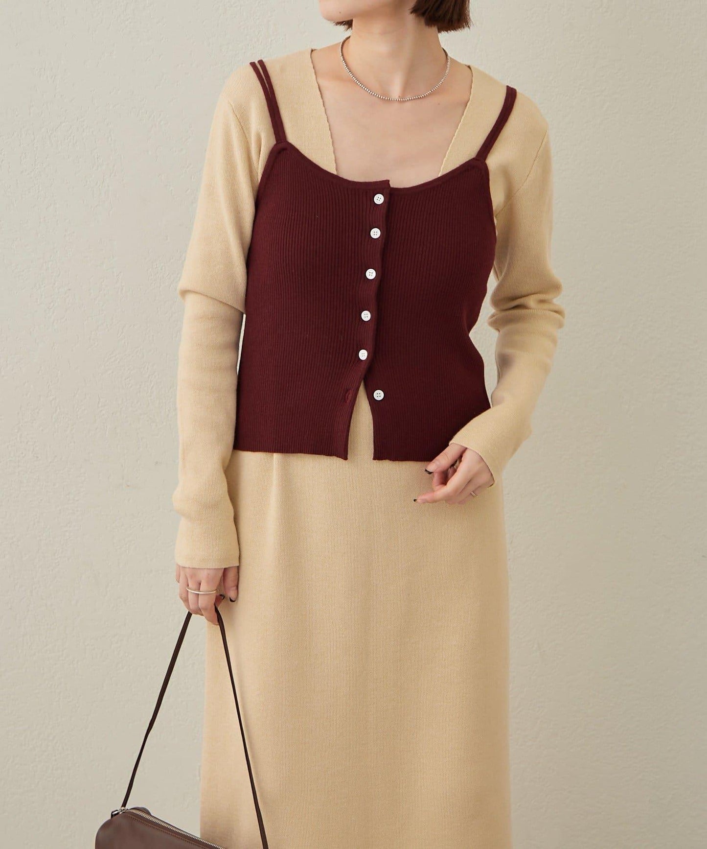 【sato企畫】針織連衣裙吊帶背心套裝