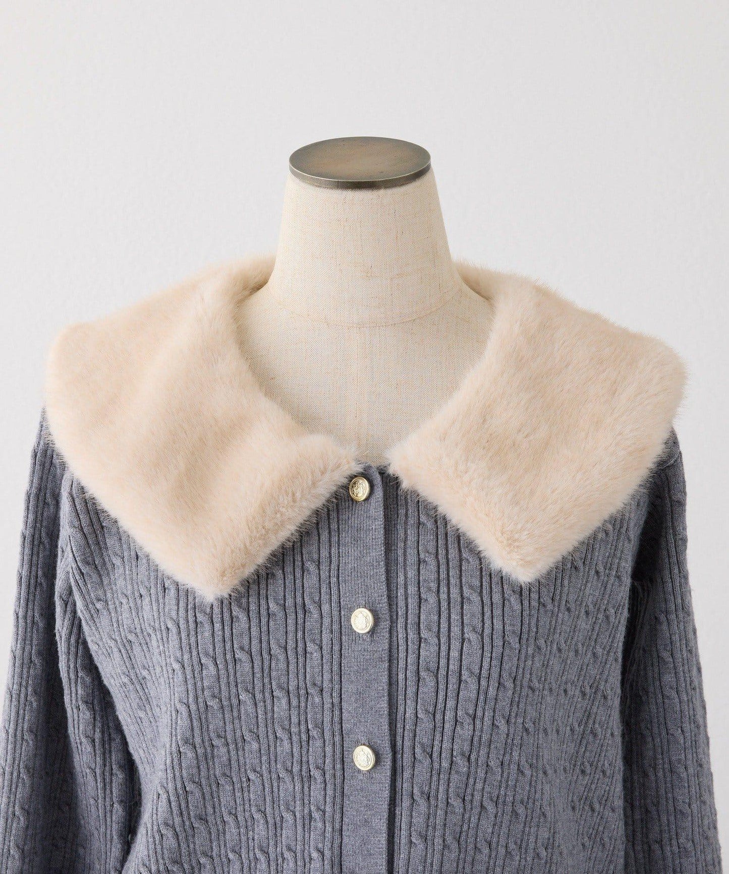 【Nono企畫】毛絨翻領麻花針織套裝