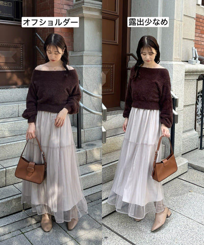 【megumi企畫】後系蝴蝶結2way針織套裝連衣裙