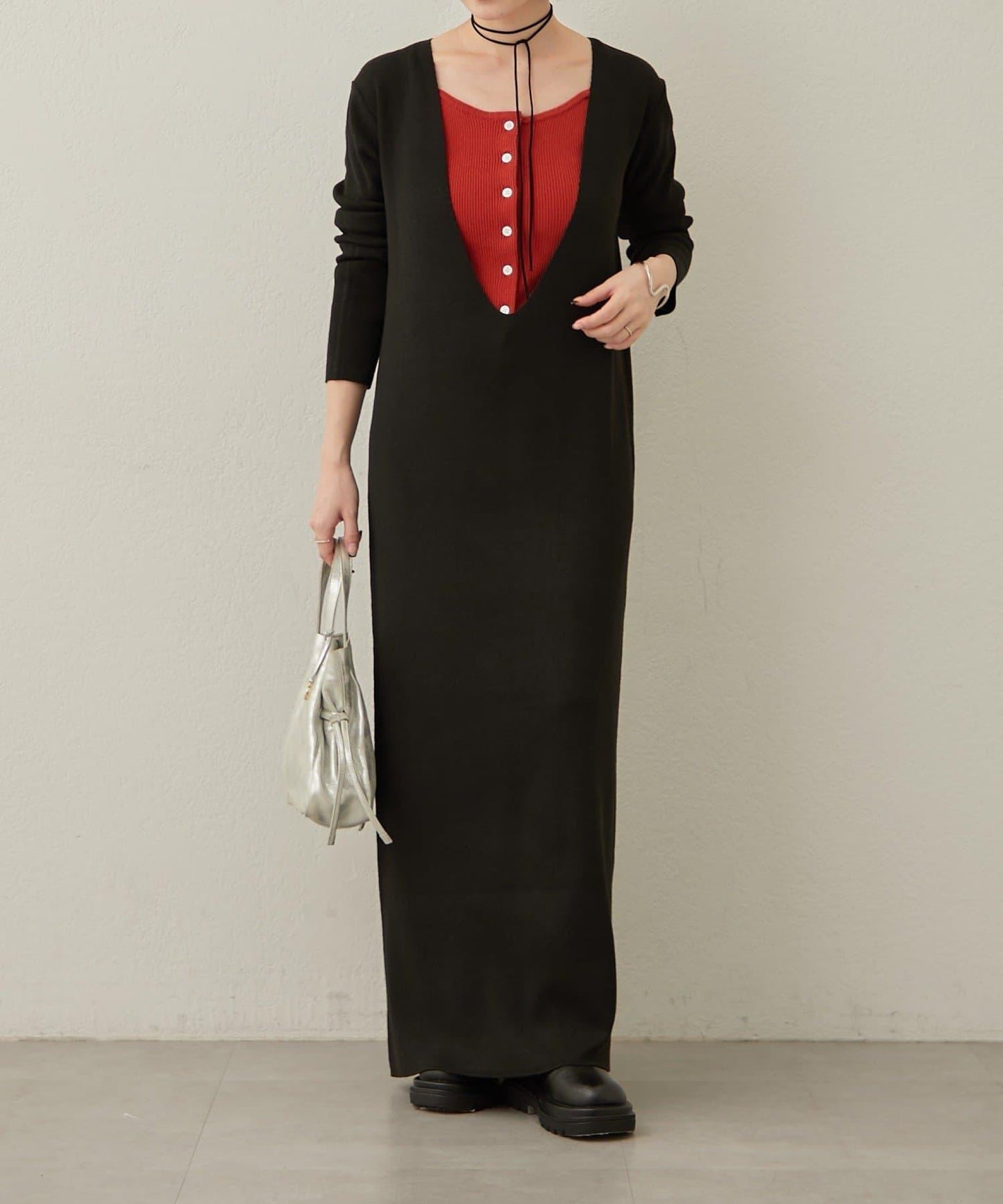 【sato企畫】針織連衣裙吊帶背心套裝