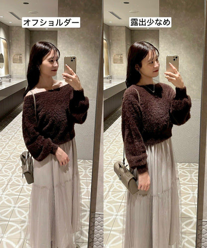 【megumi企畫】後系蝴蝶結2way針織套裝連衣裙