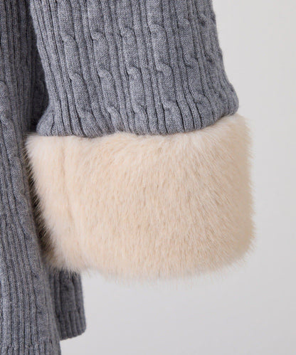 【Nono企畫】毛絨翻領麻花針織套裝