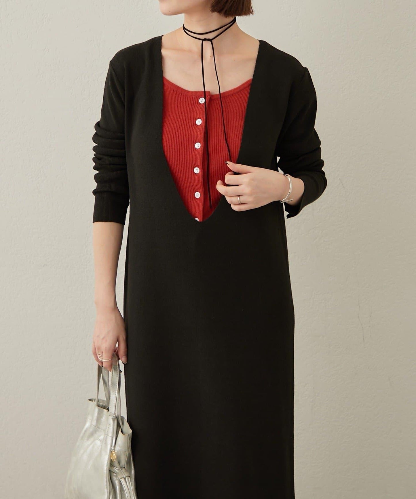 【sato企畫】針織連衣裙吊帶背心套裝