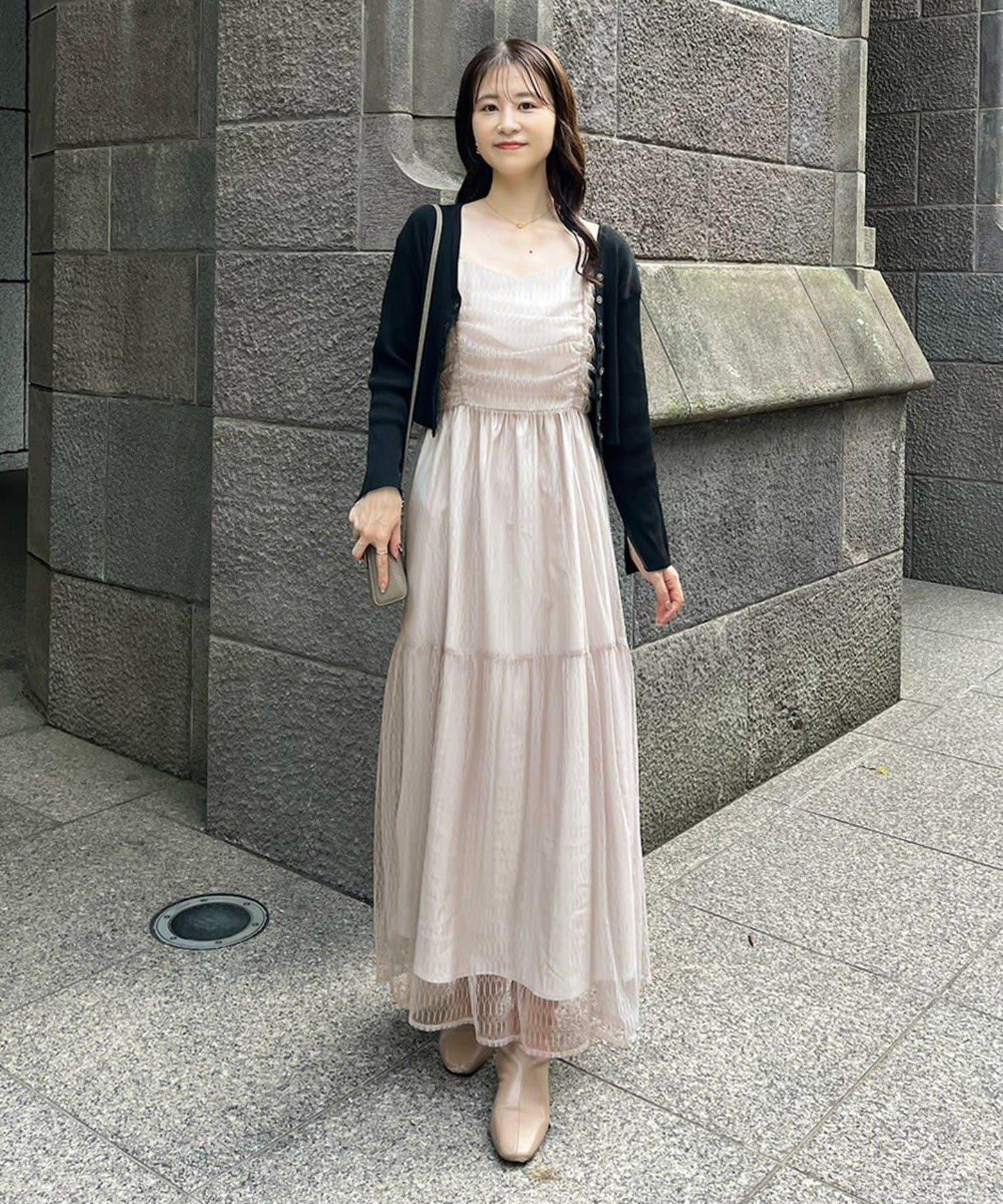 【megumi企畫】後系蝴蝶結2way針織套裝連衣裙