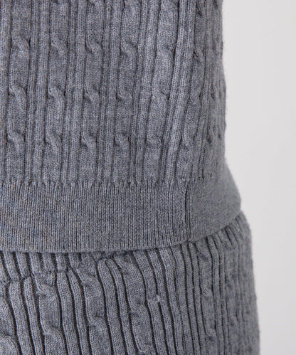 【Nono企畫】毛絨翻領麻花針織套裝