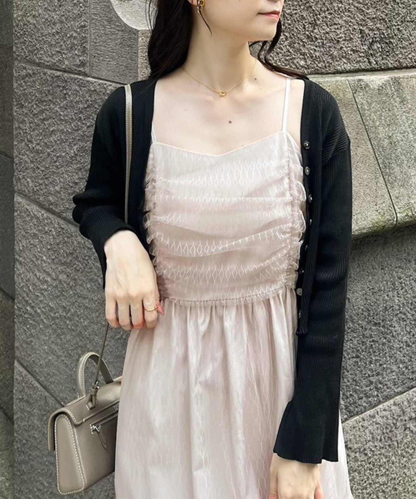 【megumi企畫】後系蝴蝶結2way針織套裝連衣裙