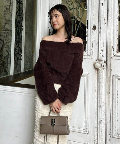 【megumi企畫】後系蝴蝶結2way針織套裝連衣裙